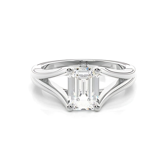 RSR-603 Premium Emerald Cut Moissanite Diamond Ring - Ringshing.com