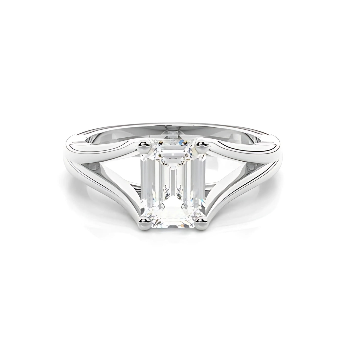 RSR-603 Premium Emerald Cut Moissanite Diamond Ring - Ringshing.com
