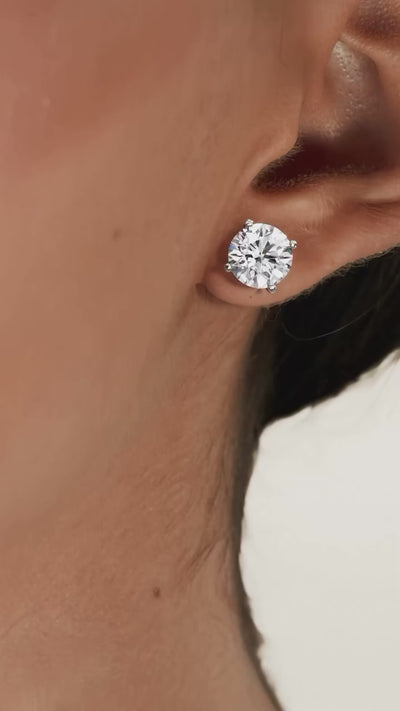 RSE-101 Original Moissanite Stud Earrings in Pure Silver