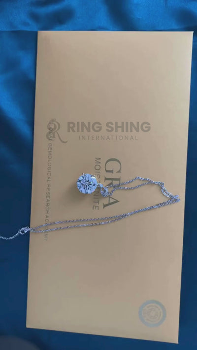 RSP 308 10.0 Carat Moissanite Diamond Pendant Rhodium Plated