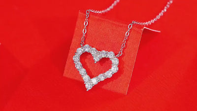RSP-109 Original Moissanite Heart Pendant Necklace in Pure Silver