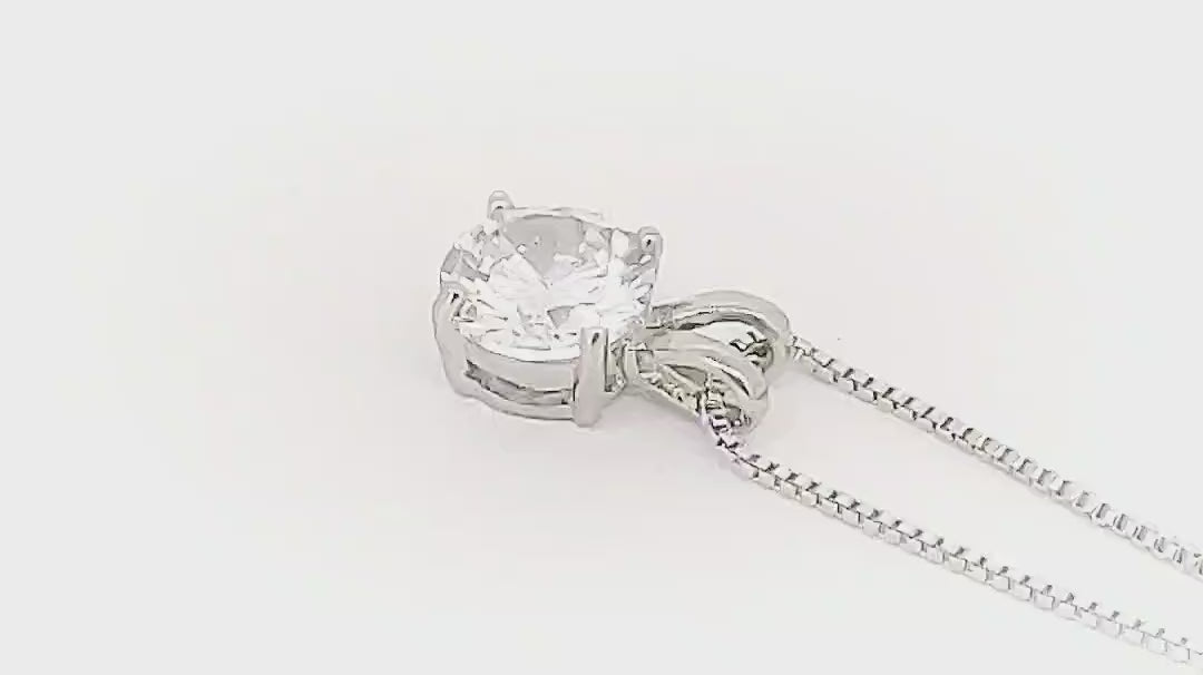 RSP-101 Original Moissanite Solitaire Pendant Necklace in Pure Silver