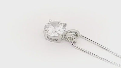 RSP-101 Original Moissanite Solitaire Pendant Necklace in Pure Silver