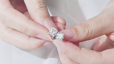 RSE-101 Original Moissanite Stud Earrings in Pure Silver