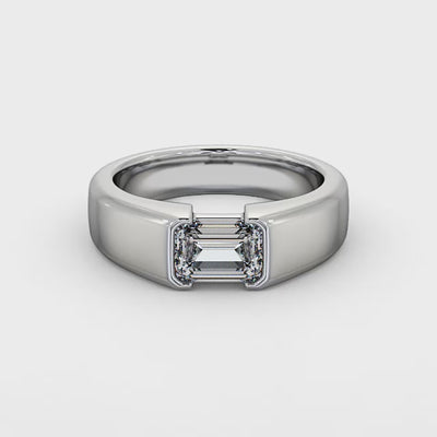 RSR-203 Premium Emerald Cut Original Moissanite Diamond Ring