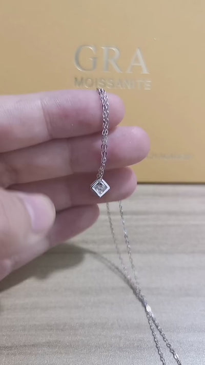 RSP 313 1.0 Carat Moissanite Diamond Square Pendant