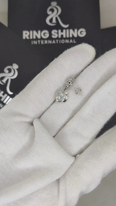 RSE-401 1.0 Carat Elegant Moissanite Swirl Stud Earrings