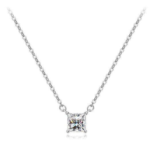 RSP-107 Original Moissanite Diamond Princess Cut Pendant - Ringshing.com