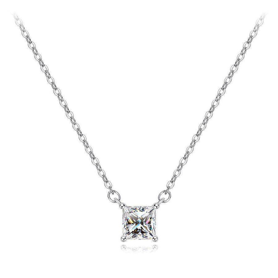 RSP-107 Original Moissanite Diamond Princess Cut Pendant - Ringshing.com
